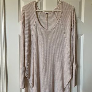 Free People waffle knit cream sweater